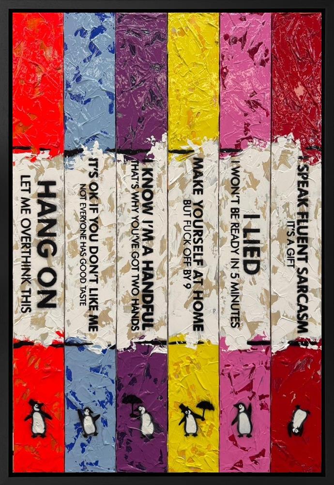 Hue Folk - 'Life Is A Bookcase (6 Books) II' - Framed Original Artwork