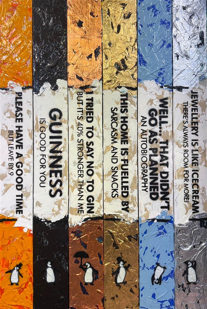 Hue Folk - 'Life Is A Bookcase (6 Books) III' - Framed Original Artwork