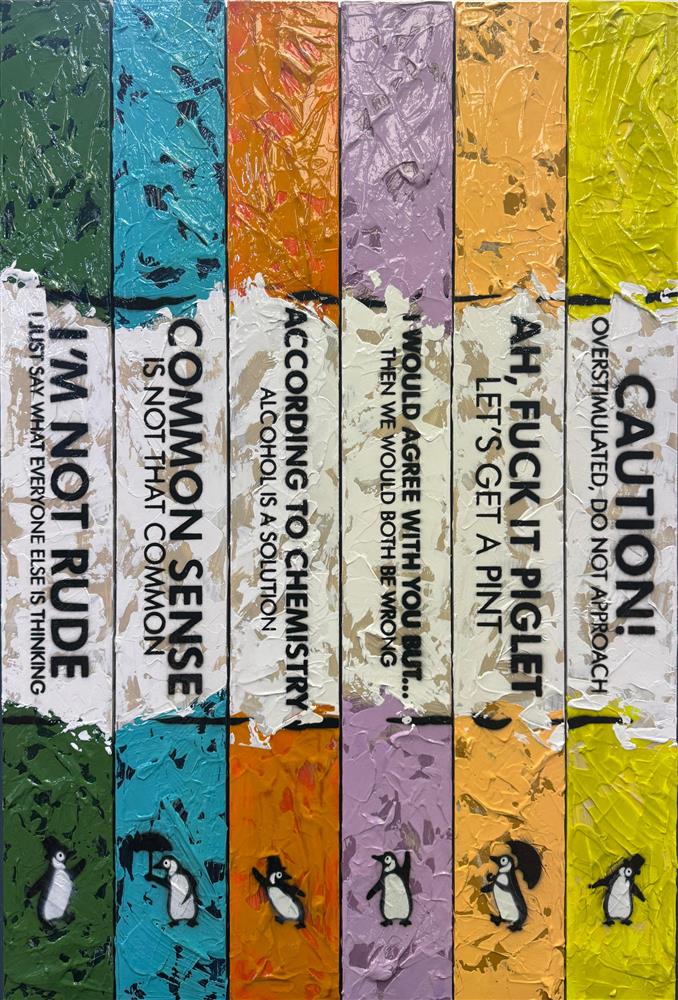 Hue Folk - 'Life Is A Bookcase (6 Books) IV' - Framed Original Artwork