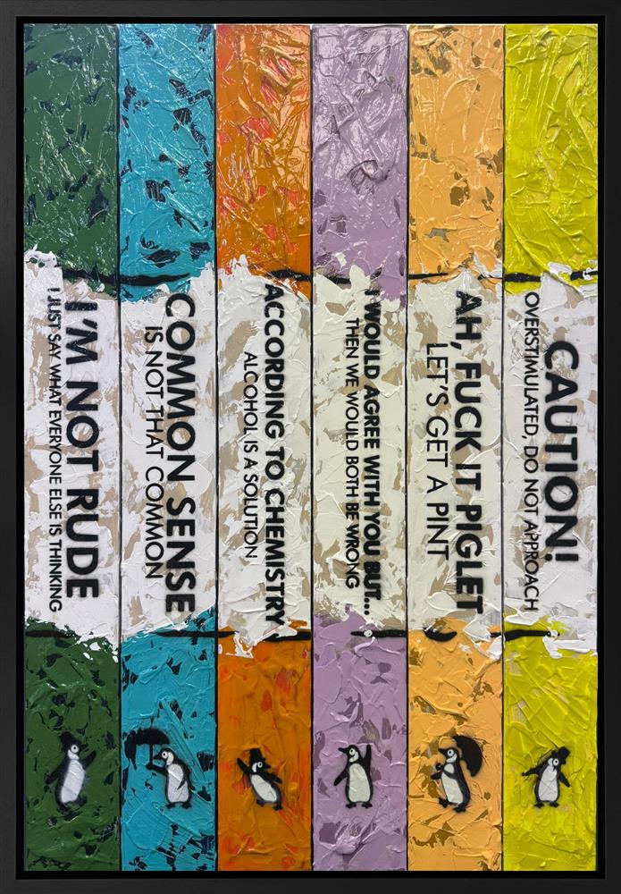 Hue Folk - 'Life Is A Bookcase (6 Books) IV' - Framed Original Artwork