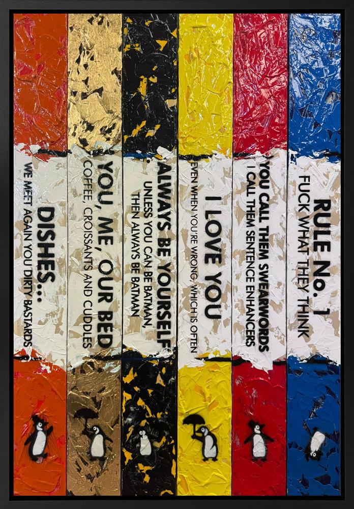 Hue Folk - 'Life Is A Bookcase (6 Books) V' - Framed Original Artwork