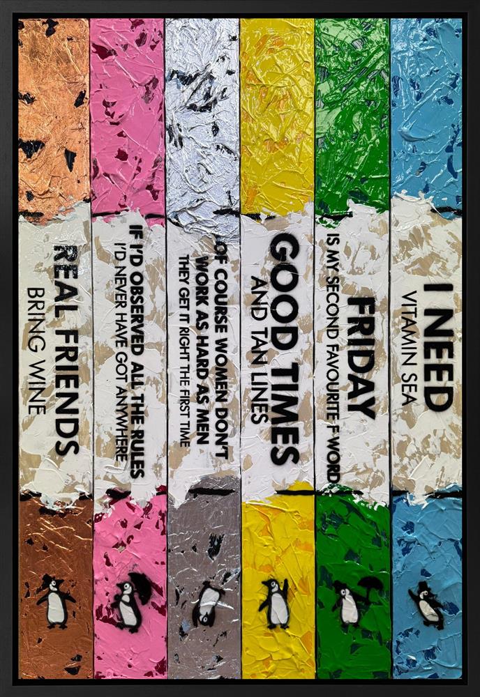 Hue Folk - 'Life Is A Bookcase (6 Books) VI' - Framed Original Artwork