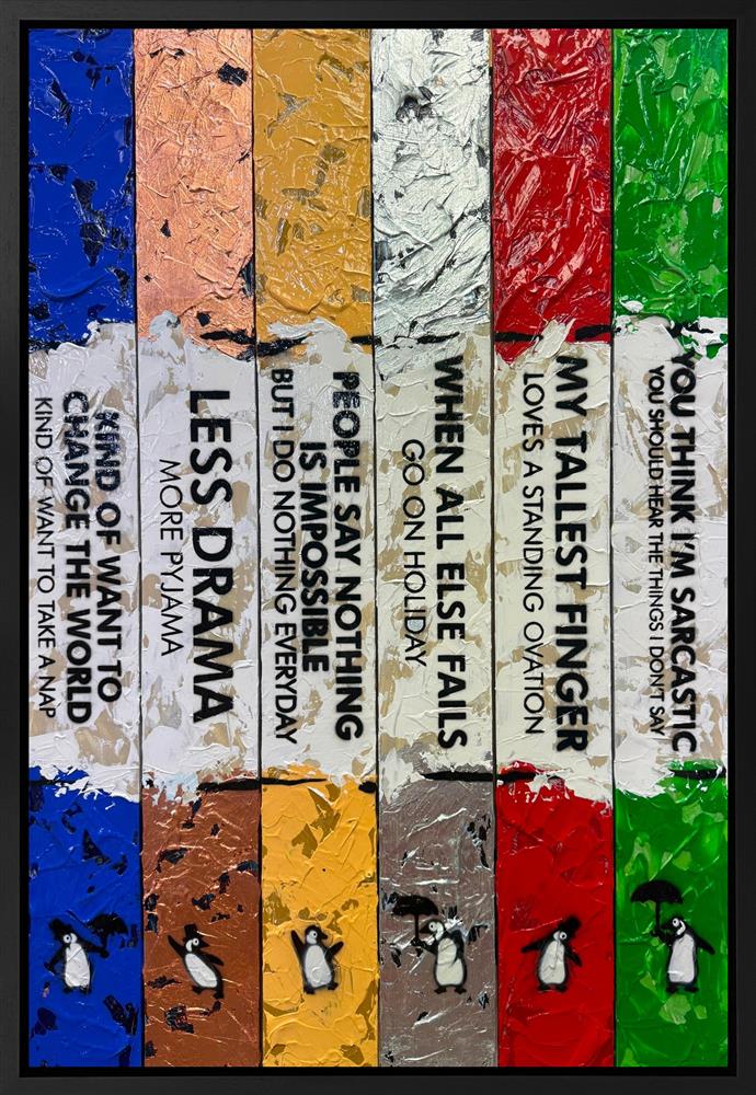 Hue Folk - 'Life Is A Bookcase (6 Books) VII' - Framed Original Artwork