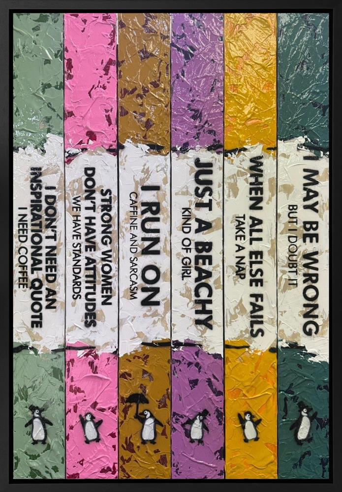 Hue Folk - 'Life Is A Bookcase (6 Books) VIII' - Framed Original Artwork