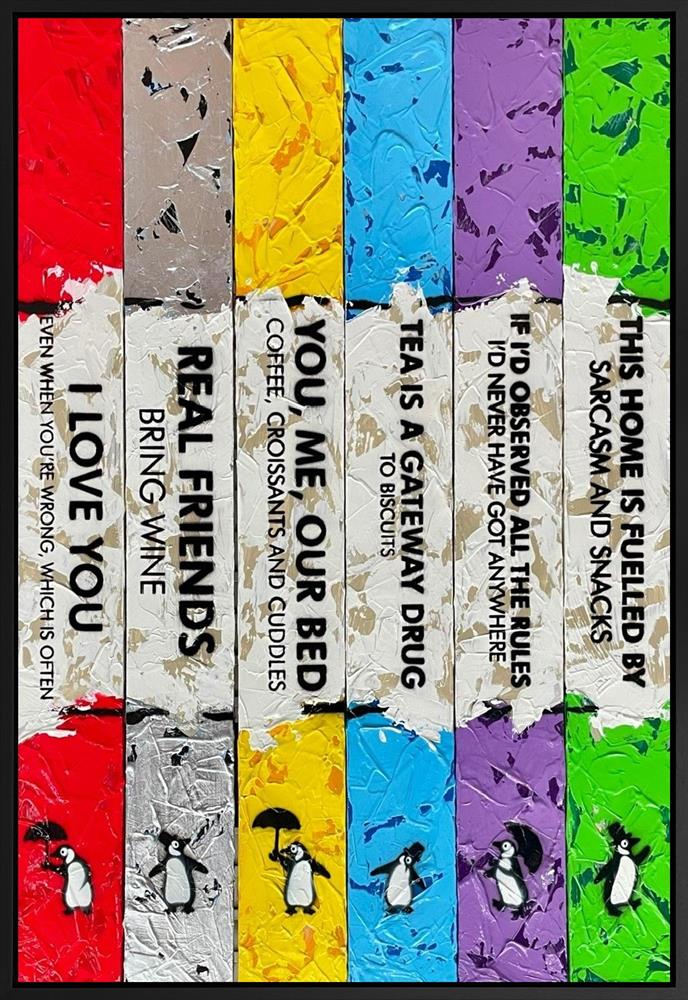 Hue Folk - 'Life Is A Bookcase (6 Books) XVII' - Framed Original Artwork