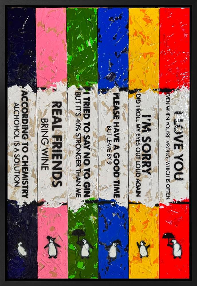 Hue Folk - 'Life Is A Bookcase (6 Books) XXIII' - Framed Original Artwork