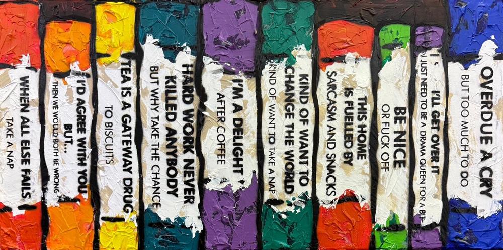 Hue Folk - 'Life's A Bookcase V - Mini' - Framed Original Artwork