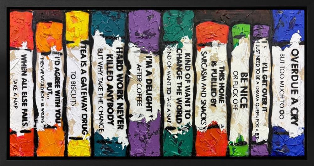 Hue Folk - 'Life's A Bookcase V - Mini' - Framed Original Artwork