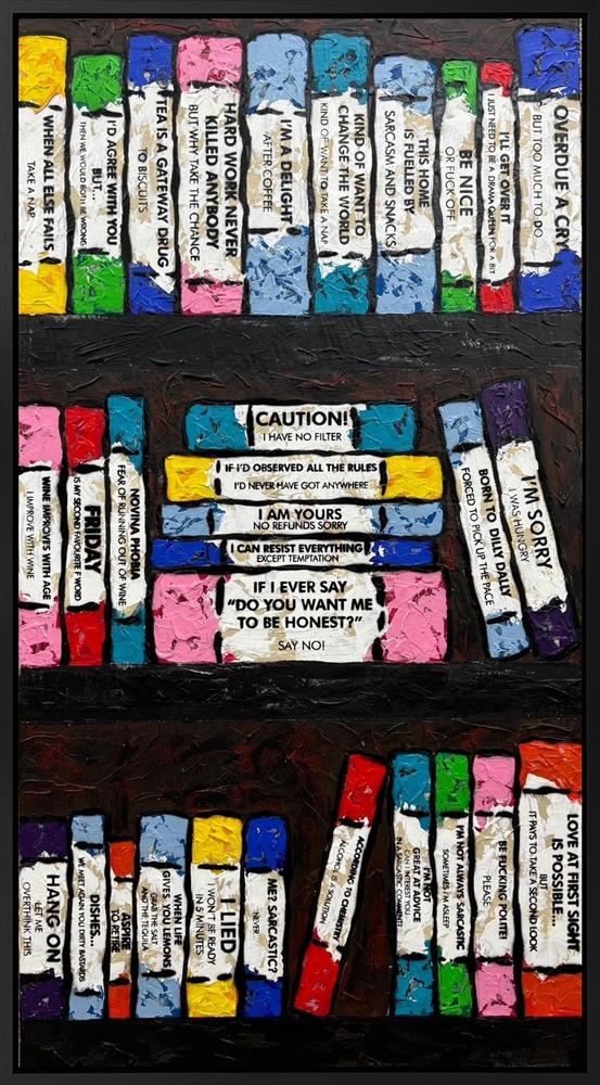 Hue Folk - 'Life's A Bookcase VI' - Framed Original Artwork