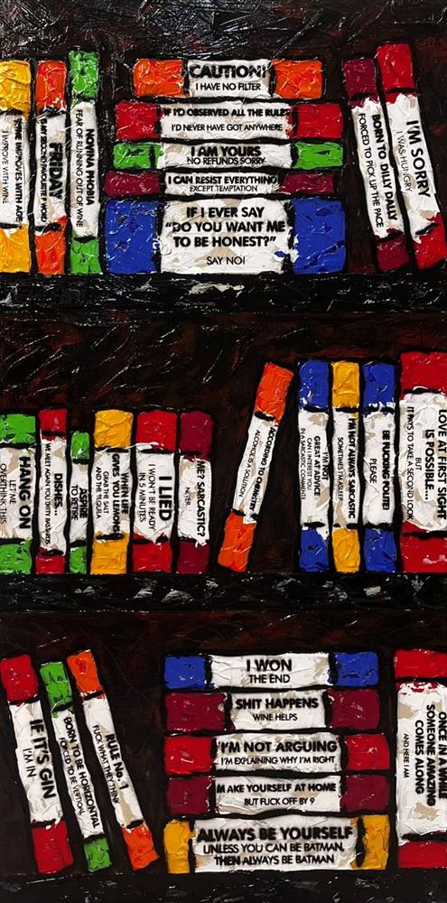 Hue Folk - 'Life Is A Bookcase VX' - Framed Original Artwork