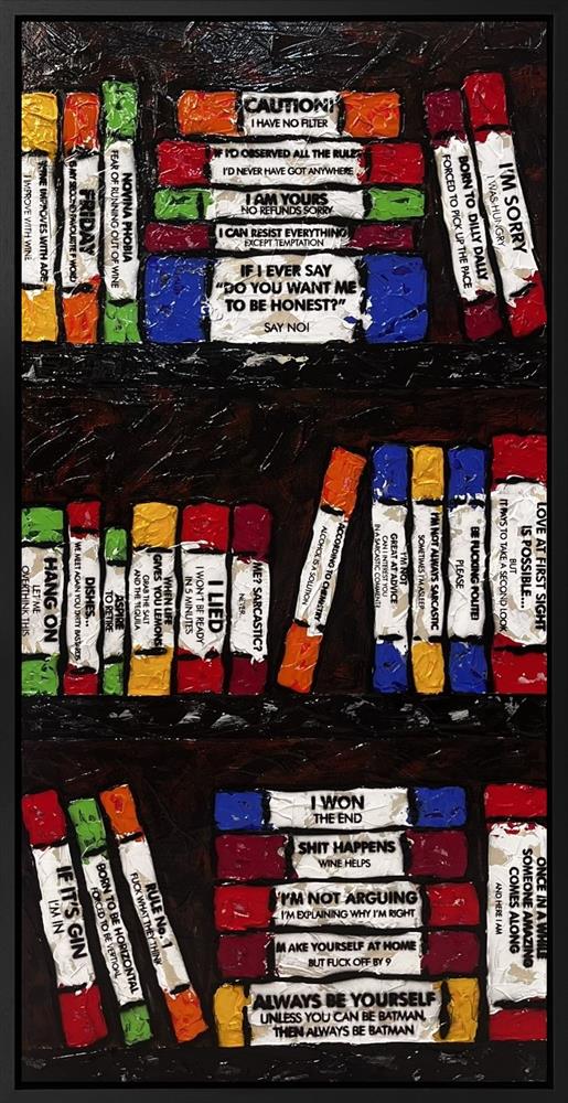 Hue Folk - 'Life Is A Bookcase VX' - Framed Original Artwork