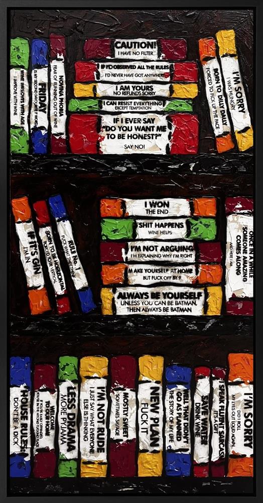 Hue Folk - 'Life Is A Bookcase VXI' - Framed Original Artwork