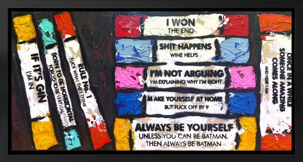 Hue Folk - 'Life's A Bookcase XIII - Mini' - Framed Original Artwork