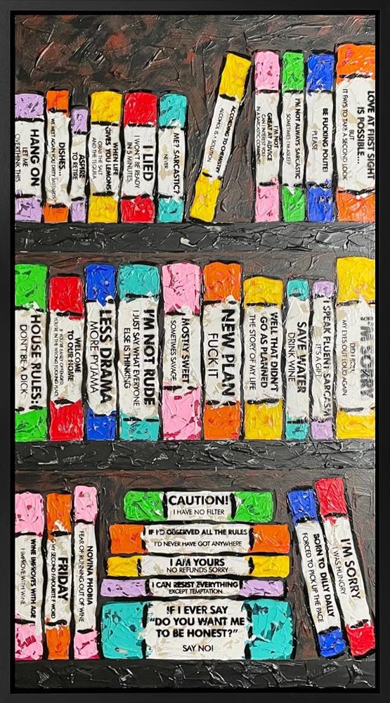 Hue Folk - 'Life Is A Bookcase (6 Books) XXVI' - Framed Original Artwork