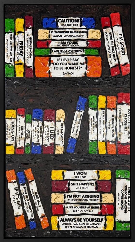Hue Folk - 'Life Is A Bookcase XXVII' - Framed Original Artwork