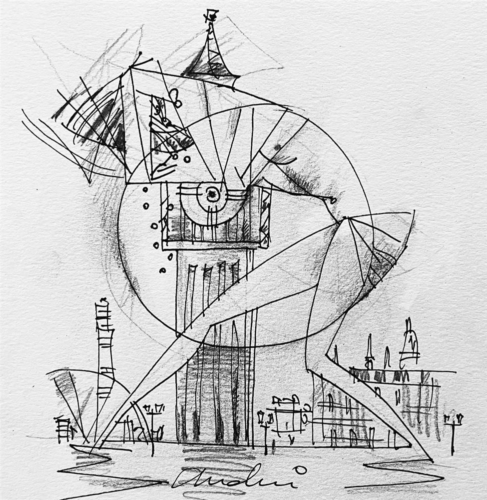 Andrei Protsouk - 'London Life Guards- Study' - Framed Original Art