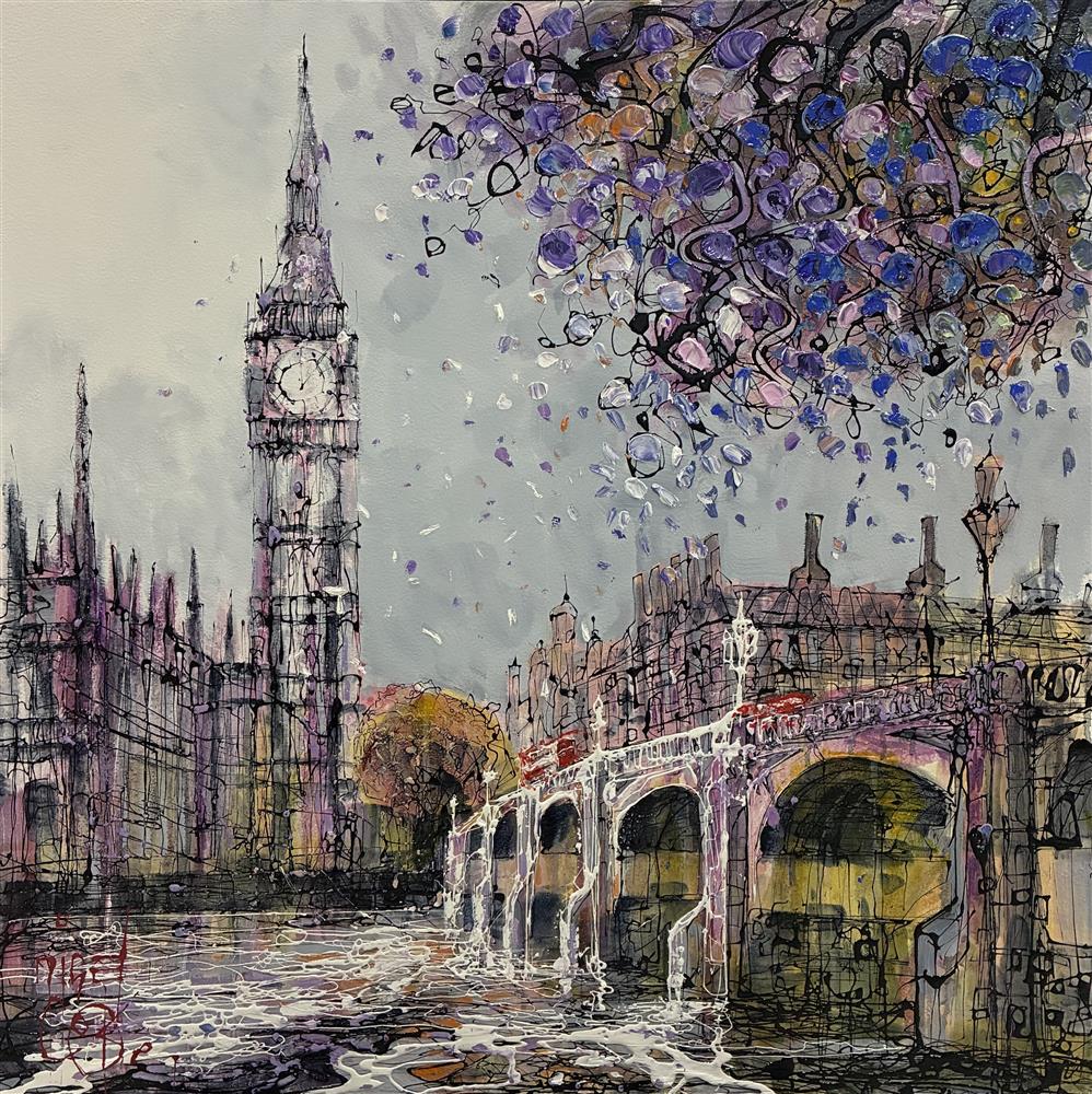 Nigel Cooke - 'London In Lavendar Light' - Framed Original Artwork