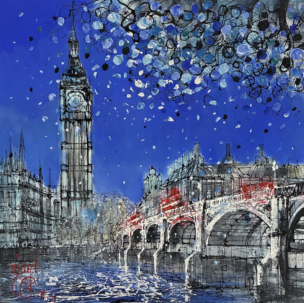 Nigel Cooke - 'London In Royal Blue' - Framed Original Artwork