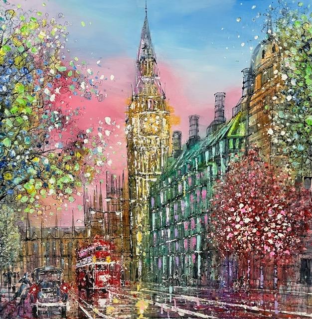 Nigel Cooke - 'London's Burst Of Colour' - Framed Original Artwork
