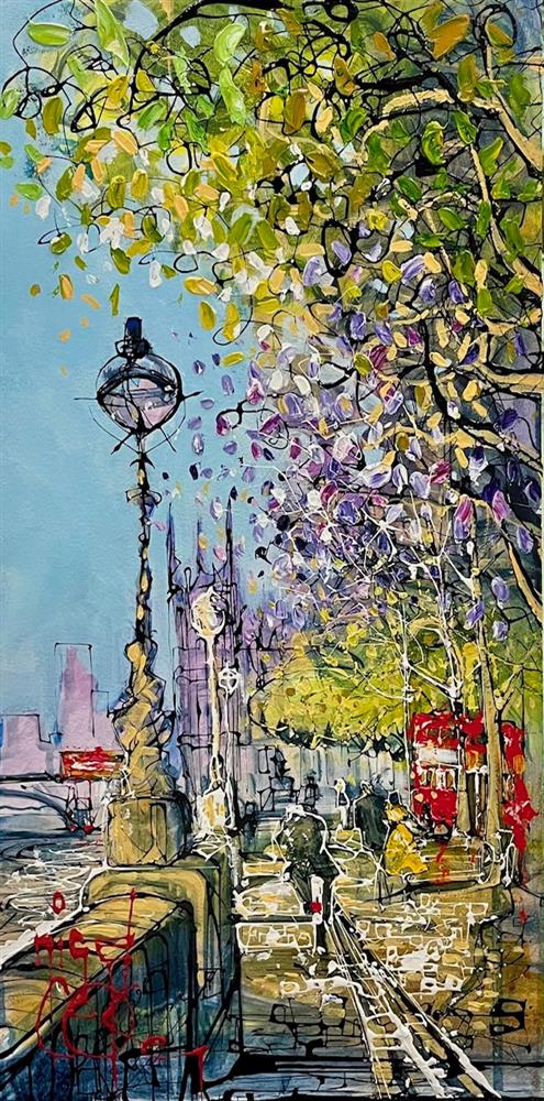 Nigel Cooke - 'London's Two Wheel Commute' - Framed Original Artwork