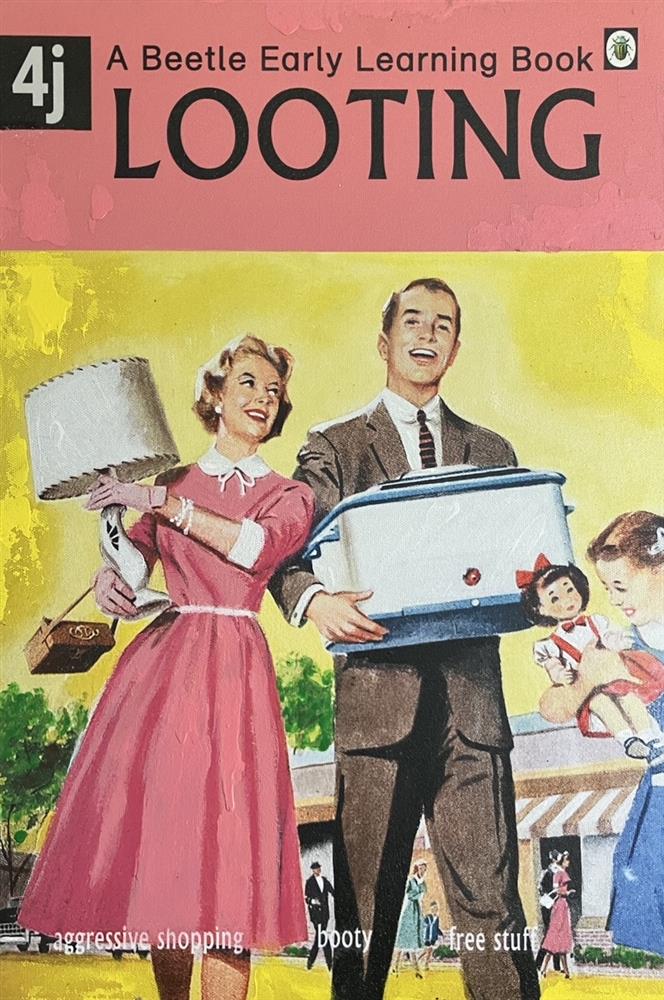 Linda Charles - 'Looting' - The Beetle Early Learning Book - Framed Original Artwork