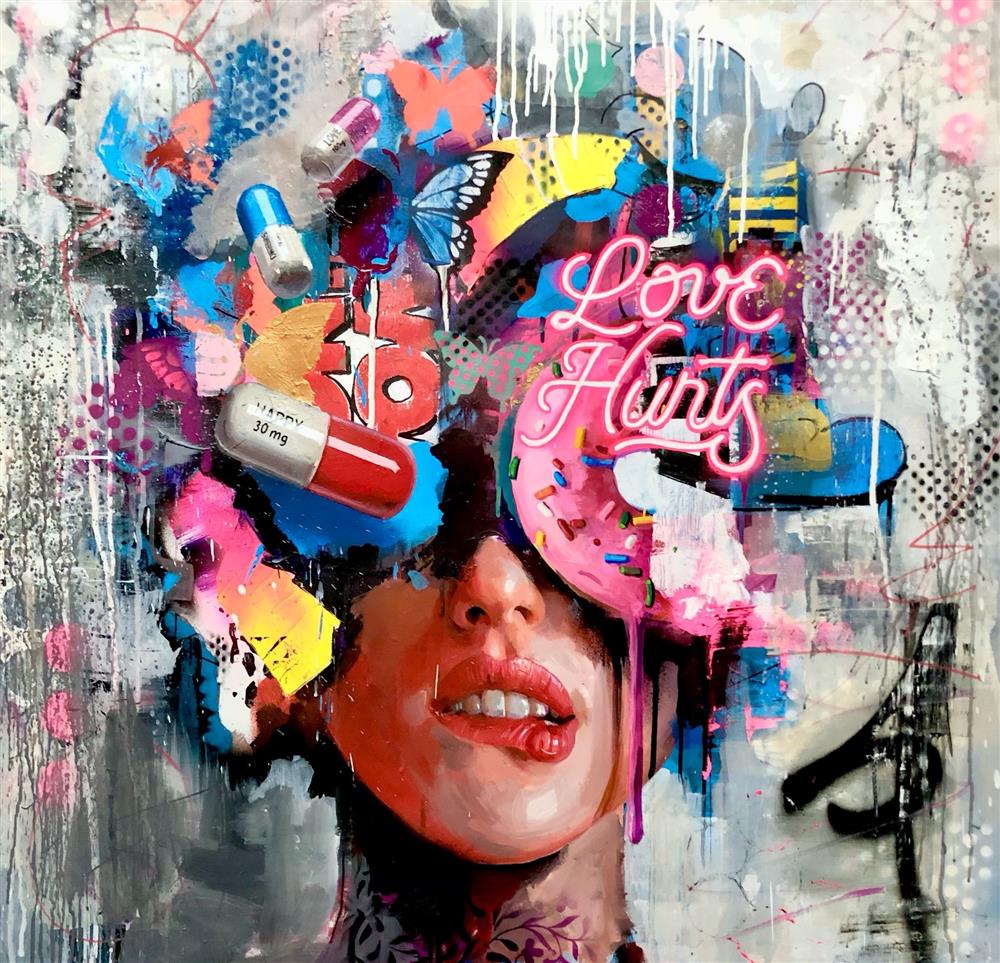 Zinsky - 'Love Hurts' - Framed Original Artwork