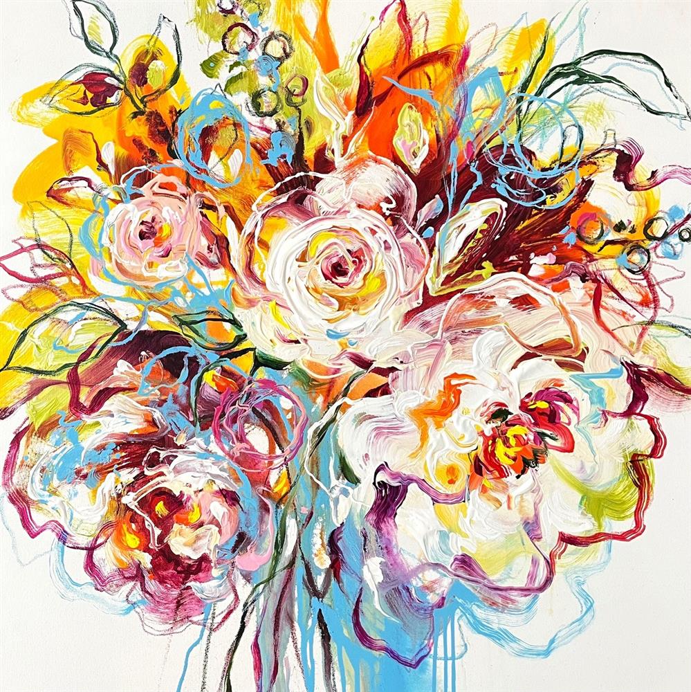 Anna Cher - 'Floral Fantasia' - Framed Original Artwork