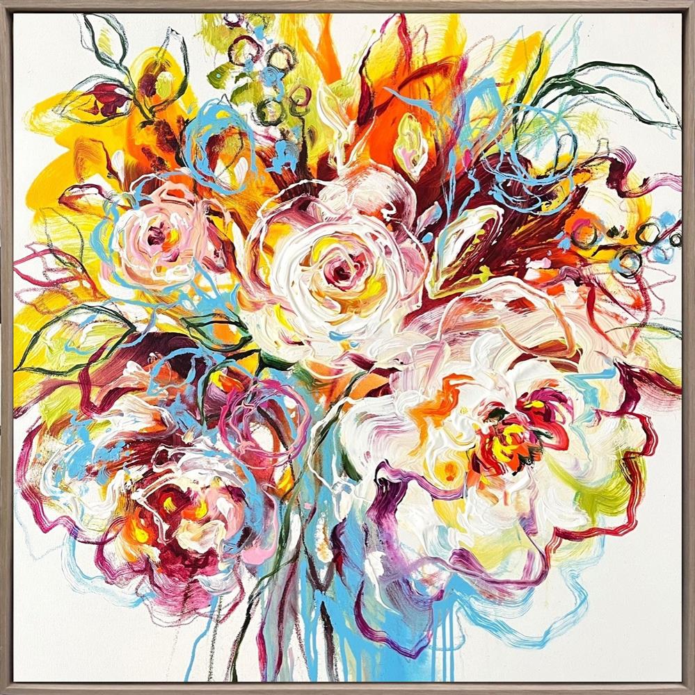 Anna Cher - 'Floral Fantasia' - Framed Original Artwork