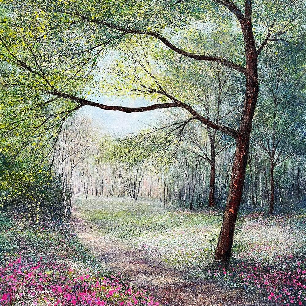 Chris Bourne - 'Magenta Lights Up The Woodland' - Framed Original Art