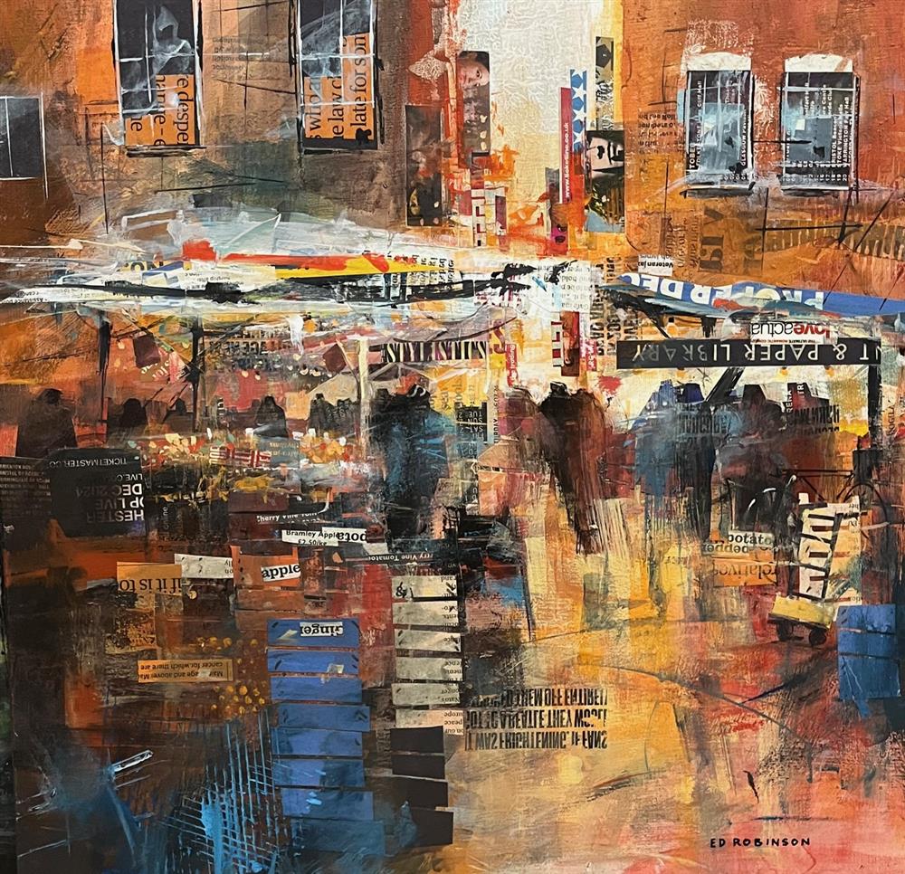 Ed Robinson - 'Market Day'  - Framed Original Artwork