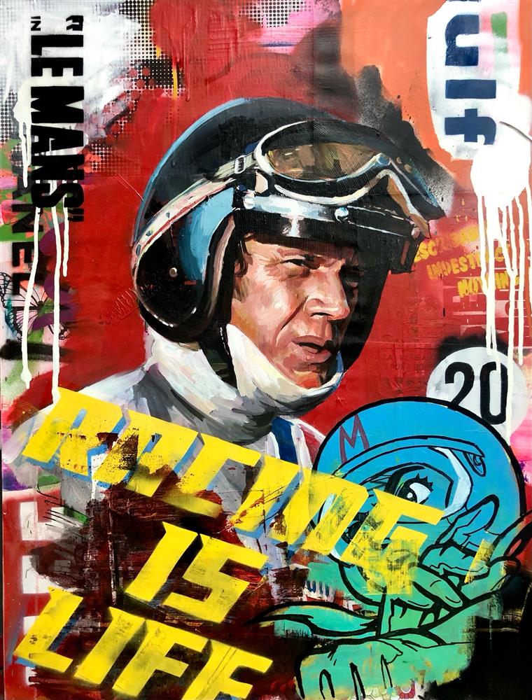 Zinsky - 'McQueen In Le Mans' - Framed Original Artwork