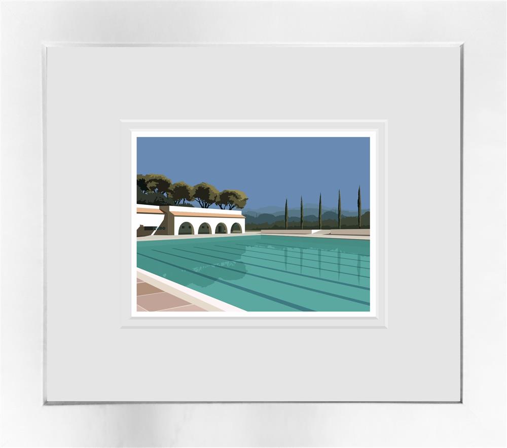 Oshe- 'Mediterranean Cool Down - Miniature' - Framed Limited Edition