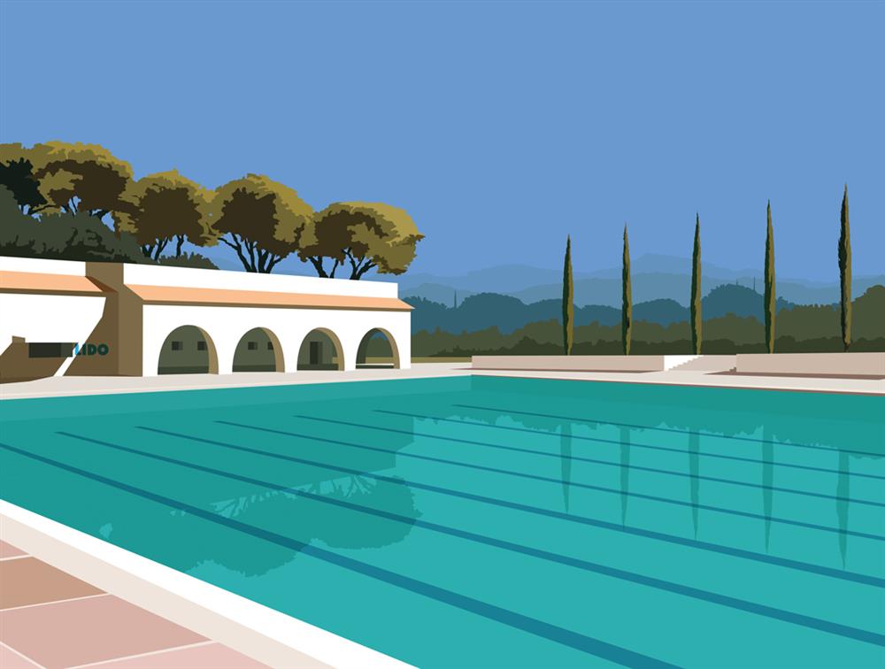 Oshe- 'Mediterranean Cool Down' - Framed Limited Edition