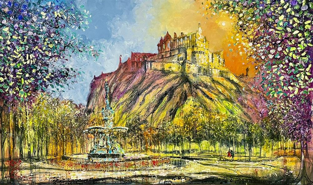 Nigel Cooke - 'Meet At The Fountain' - Framed Original Artwork