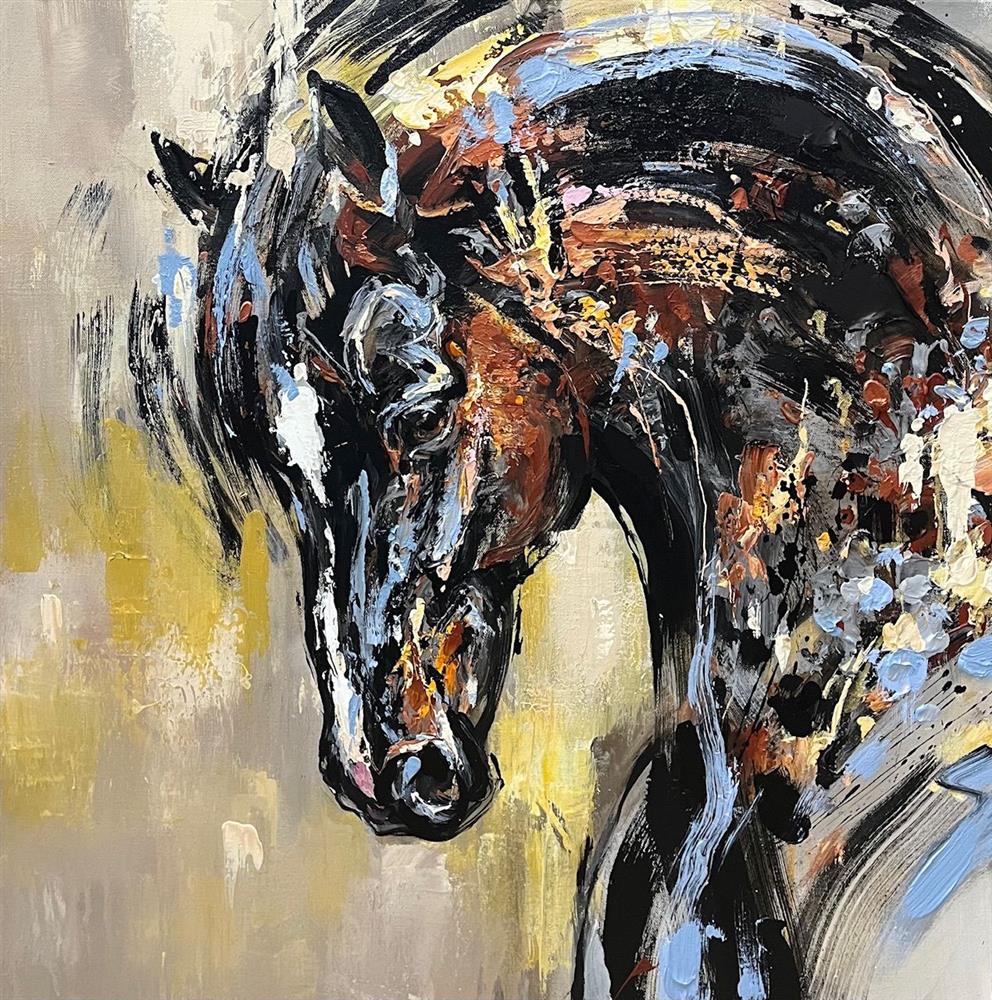 Anna Cher - 'Midnight Gallop' - Framed Original Artwork