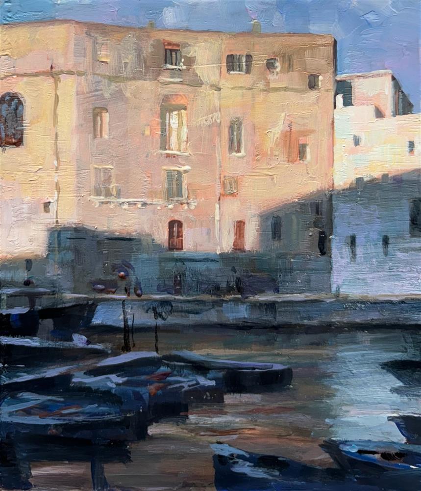 Rachele Dryden-Smith - 'Monopoli Harbour Sun' - Framed Original Artwork