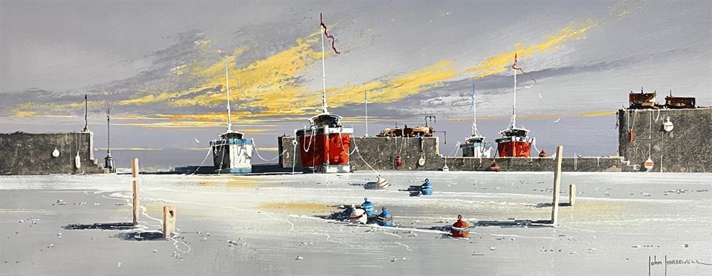 John Horsewell - 'Mooring At Dusk' - Framed Original Artwork