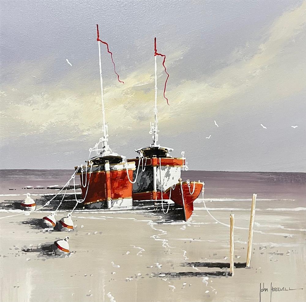 John Horsewell - 'Morning Moorings' - Framed Original Artwork