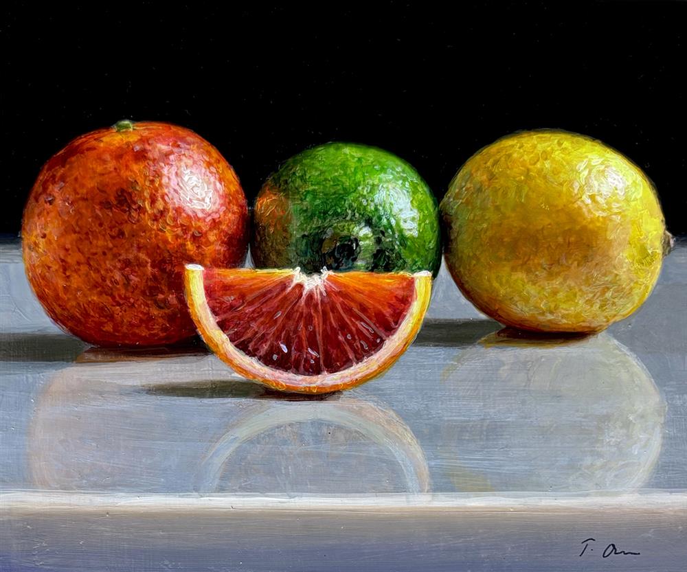 Tony Owens - 'Multicoloured Citrus Row' - Framed Original Artwork