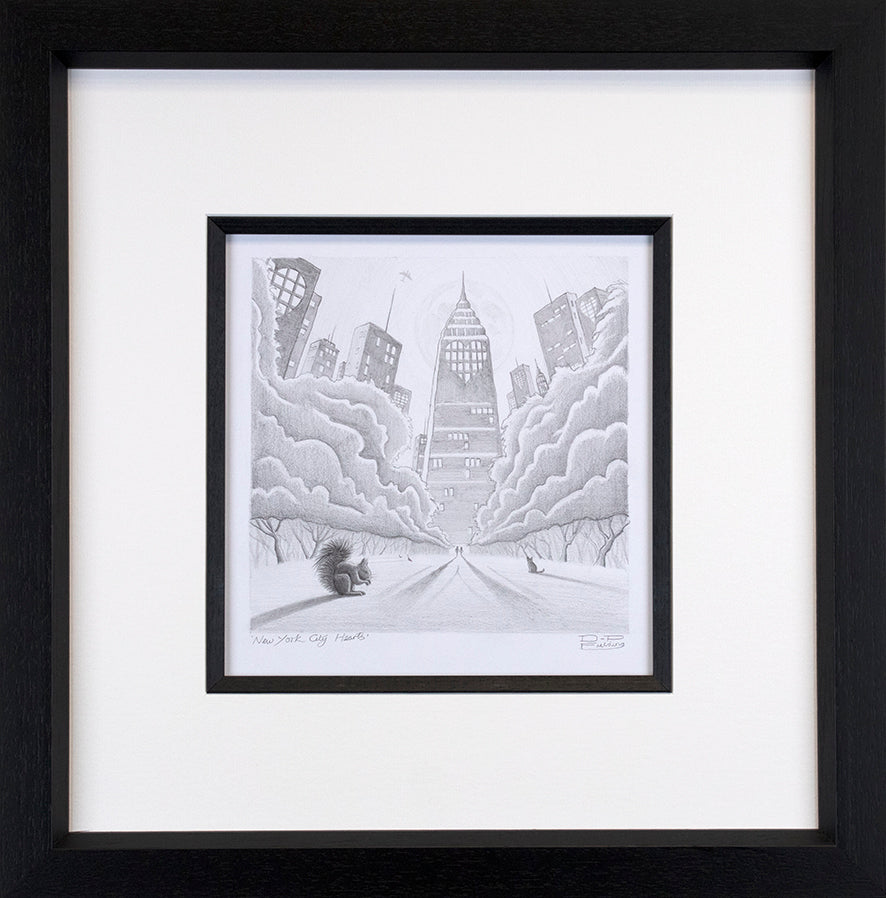 Derrick Fielding- 'New York City Hearts' - Framed Original Sketch