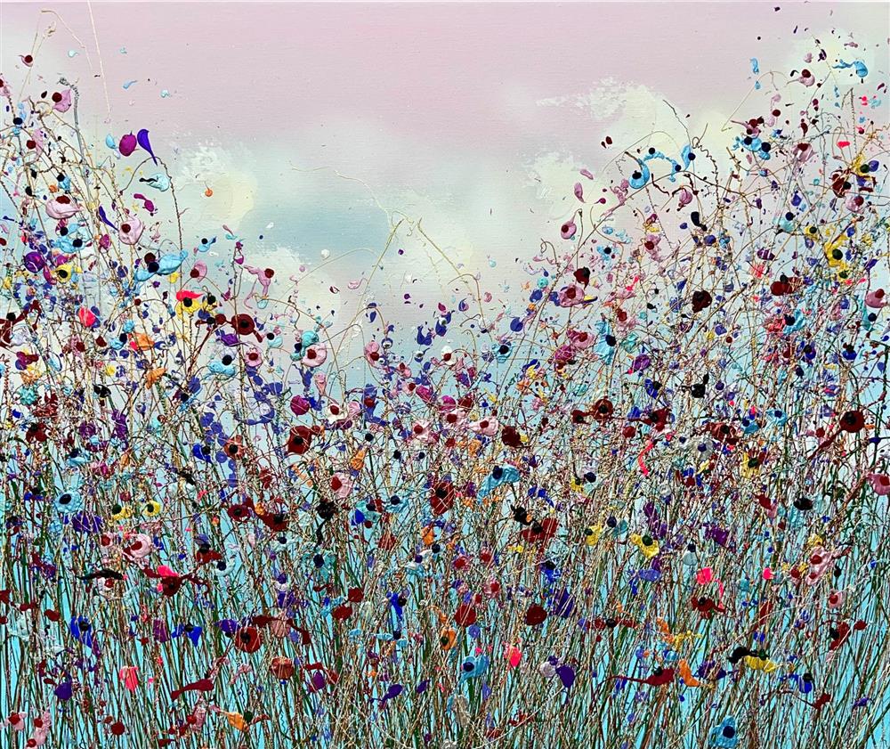 Lisa Pang - 'Nearly Twilight Flowers' - Framed Original Artwork