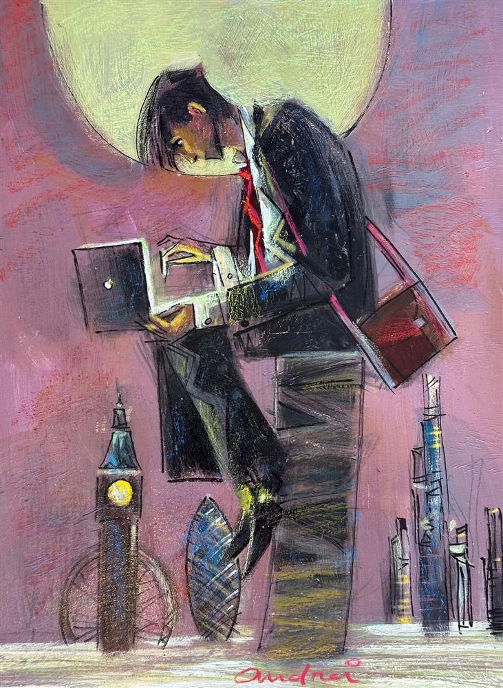 Andrei Protsouk - 'River Of Emails' - Framed Original Art