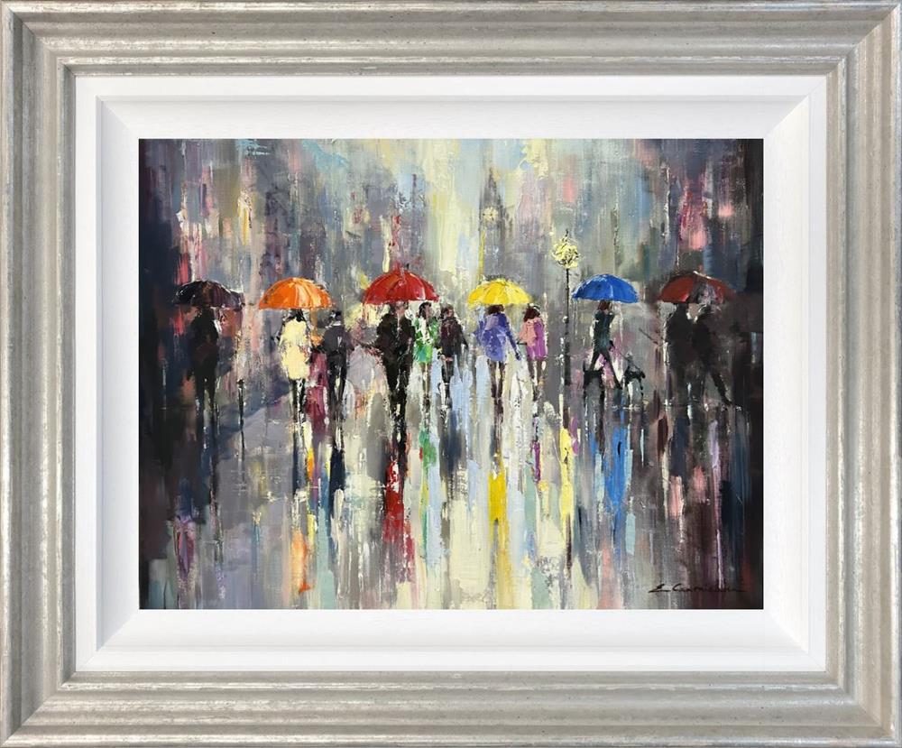 Ewa Czarniecka - 'Vibrant City Life' - Framed Original Art