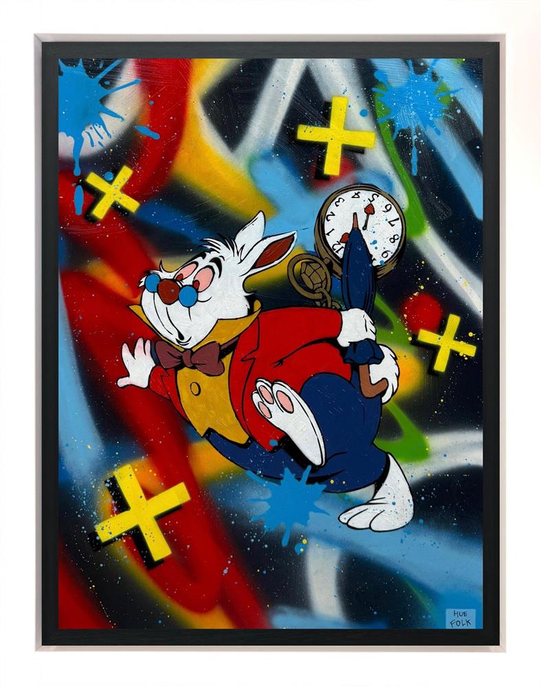 Hue Folk - 'The White Rabbit' - Framed Original Art — New Look Art