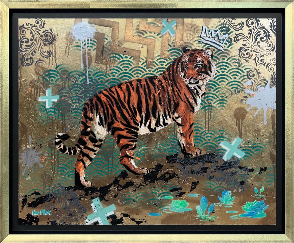 Hue Folk - 'Urban Stripes I' - Framed Original Art