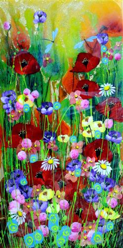 Christopher Bell - 'Floral III' - Unique Glass Resin - Framed Original Artwork