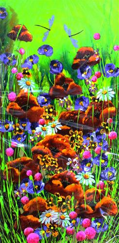 Christopher Bell - 'Floral IV' - Unique Glass Resin - Framed Original Artwork