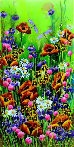Christopher Bell - 'Floral V' - Unique Glass Resin - Framed Original Artwork