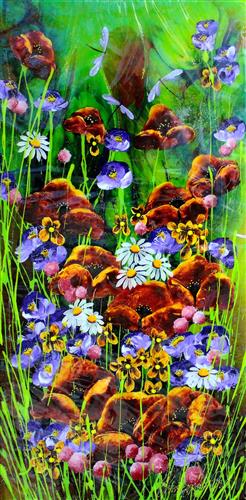 Christopher Bell - 'Floral IX' - Unique Glass Resin - Framed Original Artwork