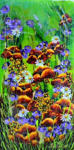 Christopher Bell - 'Floral X' - Unique Glass Resin - Framed Original Artwork